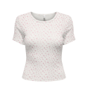 ONLY Madison S/S Rund hals Baby T-shirt - Cloud Dancer / Flower Romance Rose