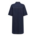ONLY Belle S/S Button Kjole Denim - Dark Blue Denim