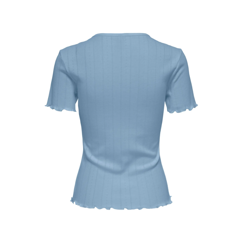 ONLY Tenna Rund Hals S/S Top - Soft Chambray