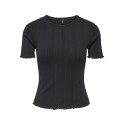 ONLY Tenna Rund Hals S/S Top - Sort