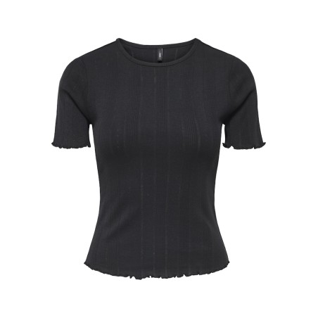 ONLY Tenna Rund Hals S/S Top - Sort