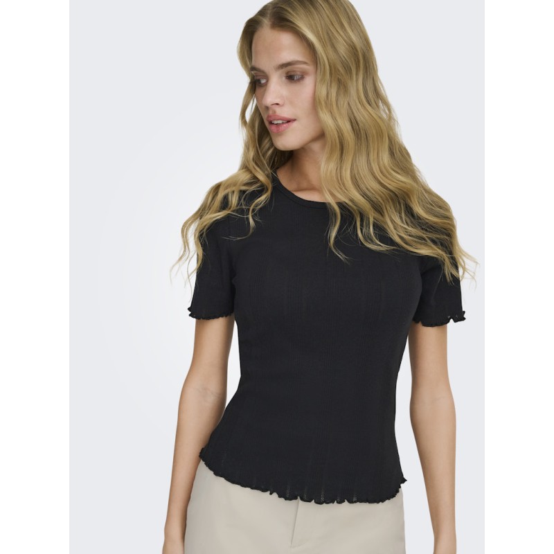 ONLY Tenna Rund Hals S/S Top - Sort