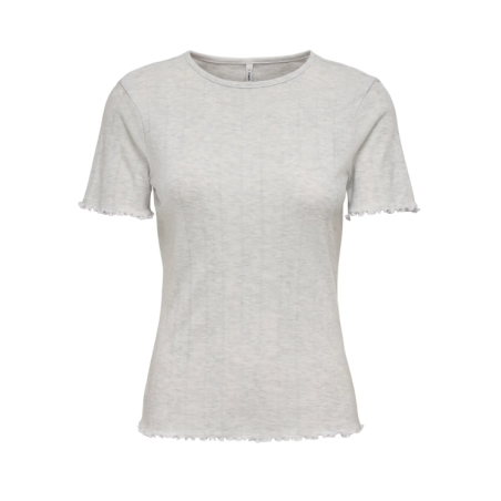 ONLY Tenna Rund Hals S/S Top - Light Grey Melange