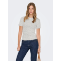 ONLY Tenna Rund Hals S/S Top - Light Grey Melange