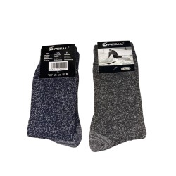 PESAIL Herre Arbejdssokker - Skisokker - 2Pak Mix Blå/Grå