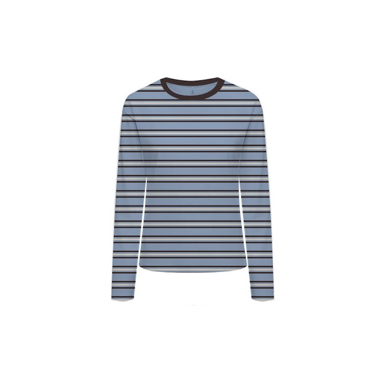 ONLY New Sophie O-Neck L/S Top - Soft Chambray/ Black Cofee