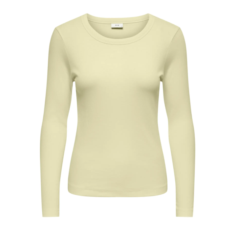 JDY Lucky L/S O-Neck Top - Double Cream