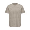 ONLY & SONS Fred Relaxed Stribet T-shirt - Desert Taupe
