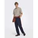 ONLY & SONS Fred Relaxed Stribet T-shirt - Desert Taupe