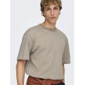 ONLY & SONS Fred Relaxed Stribet T-shirt - Desert Taupe
