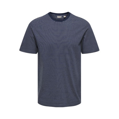 ONLY & SONS Fred Relaxed Stribet T-shirt - Navy Blazer