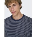 ONLY & SONS Fred Relaxed Stribet T-shirt - Navy Blazer