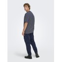 ONLY & SONS Fred Relaxed Stribet T-shirt - Navy Blazer