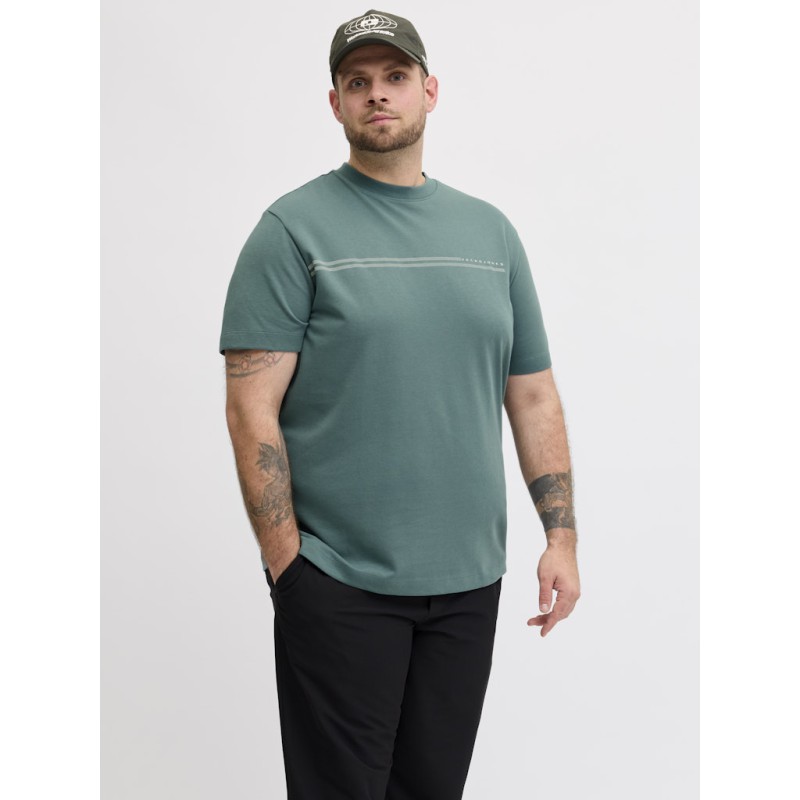 JACK & JONES Plus Fusion Chest Brand T-shirt - North Atlantic