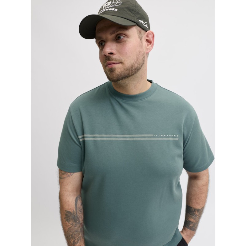 JACK & JONES Plus Fusion Chest Brand T-shirt - North Atlantic