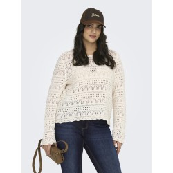 ONLY CARMAKOMA Elke L/S Strik Pullover - Birch