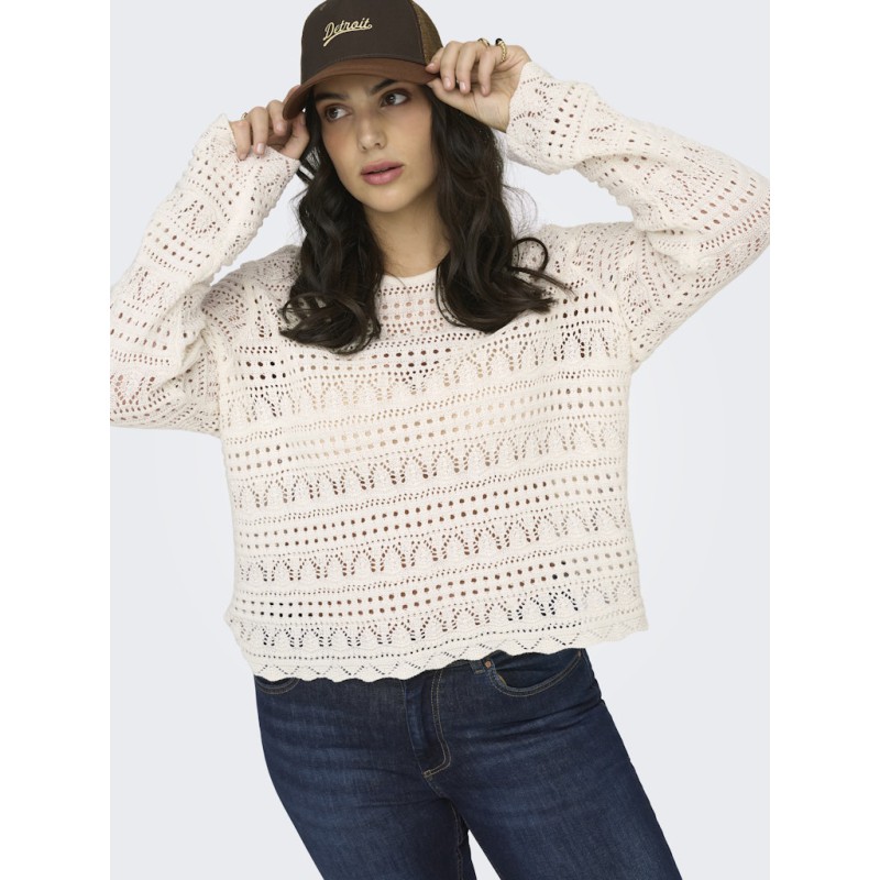 ONLY CARMAKOMA Elke L/S Strik Pullover - Birch