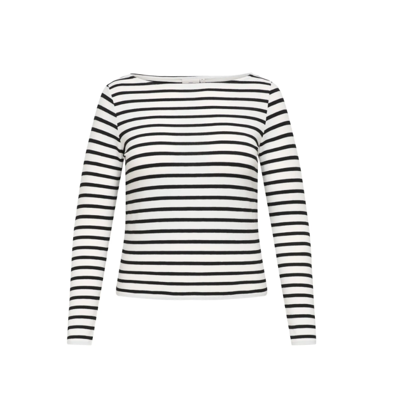 ONLY CARMAKOMA Luca L/S Boatneck Top - Cloud Dancer