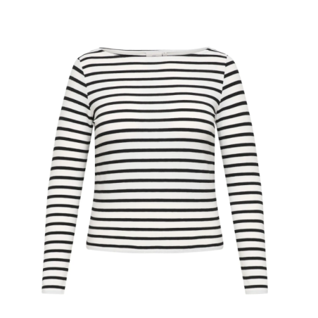 ONLY CARMAKOMA Luca L/S Boatneck Top - Cloud Dancer