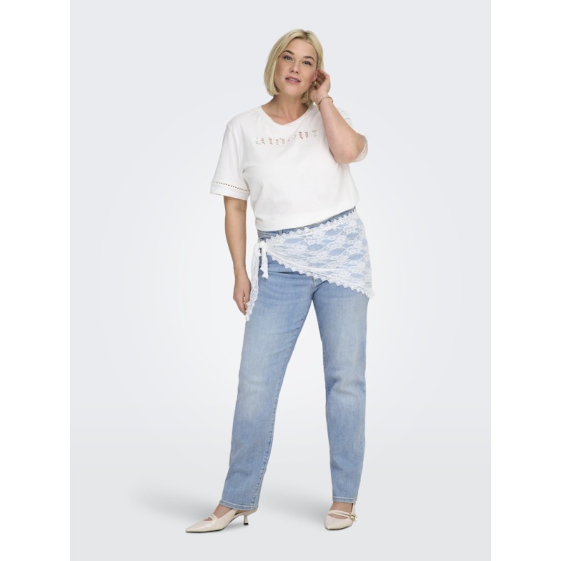 ONLY CARMAKOMA Sui MW Slim Denim Jeans - Light Blue Denim