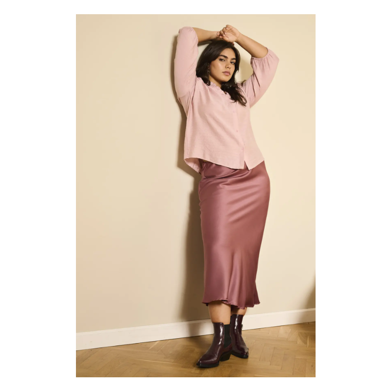 ONLY CARMAKOMA Simme 3/4 V-hals Skjorte - Misty Rose