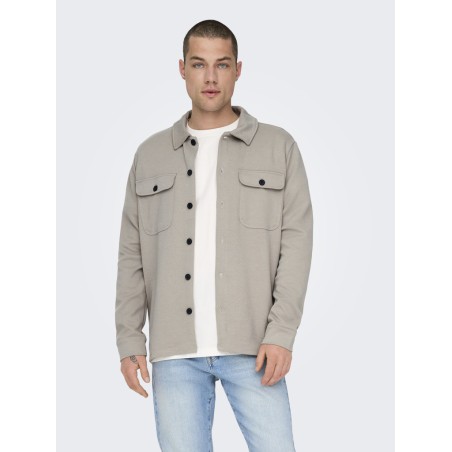ONLY & SONS Kodyl Sweat Overshirt - Vintage Khaki