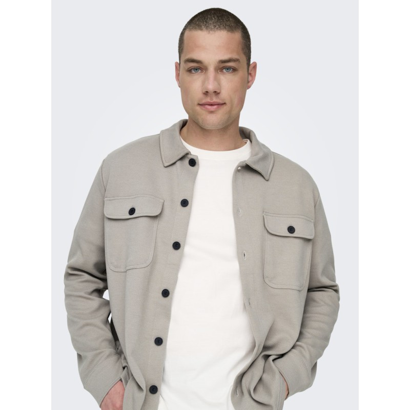 ONLY & SONS Kodyl Sweat Overshirt - Vintage Khaki