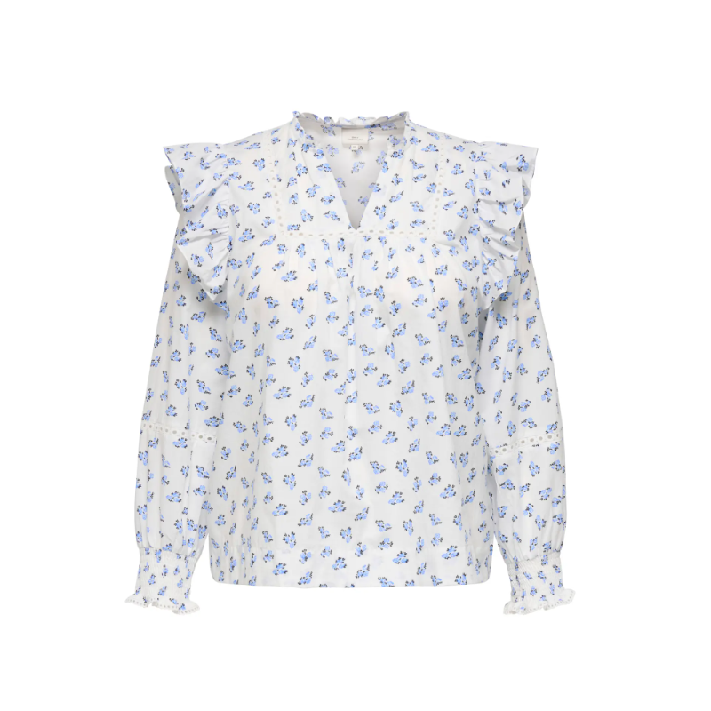 ONLY CARMAKOMA Idris L/S Flæse Top - Cashmere Blue