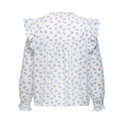 ONLY CARMAKOMA Idris L/S Flæse Top - Cashmere Blue