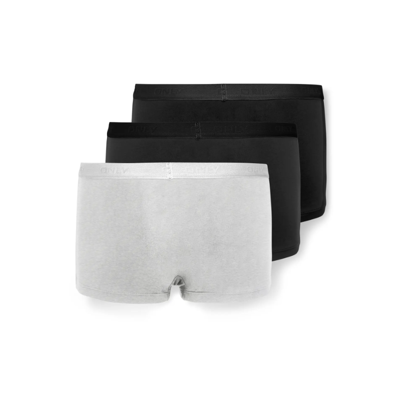 KIDS ONLY Lola 3-Pak Logo Hipsters - Super Light Grey Melange