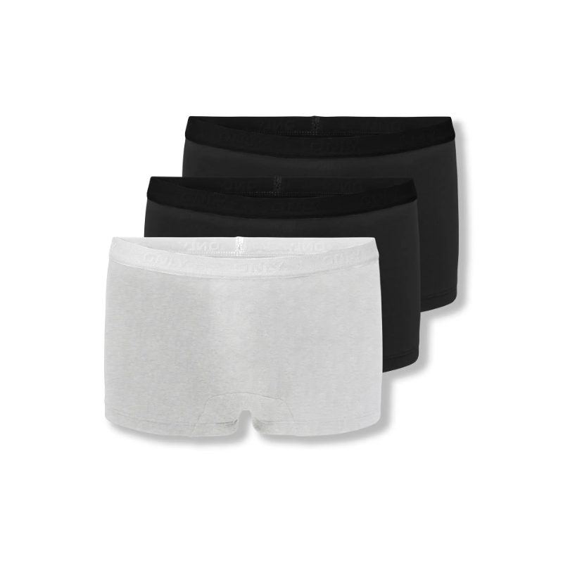 KIDS ONLY Lola 3-Pak Logo Hipsters - Super Light Grey Melange