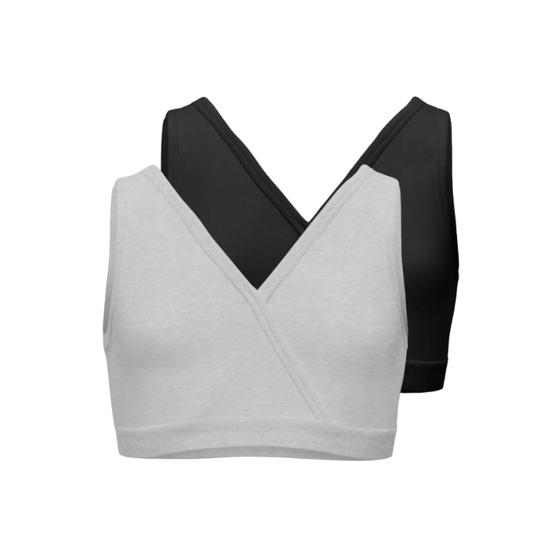 KIDS ONLY Lola 2-pak Vendebare Top - Super Light Grey Melange