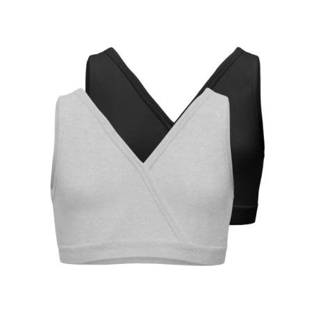 KIDS ONLY Lola 2-pak Vendebare Top - Super Light Grey Melange