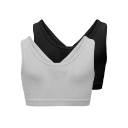 KIDS ONLY Lola 2-pak Vendebare Top - Super Light Grey Melange