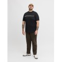 JACK & JONES Plus Fusion Chest Brand T-shirt - Sort