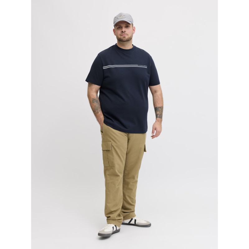 JACK & JONES Plus Fusion Chest Brand T-shirt - Outer Space