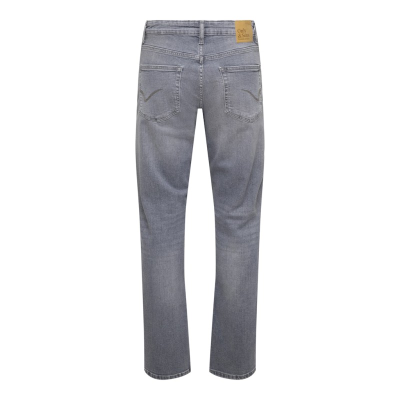 ONLY & SONS Weft Regular MW Jeans - Light Grey Denim