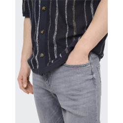 ONLY & SONS Weft Regular MW Jeans - Light Grey Denim