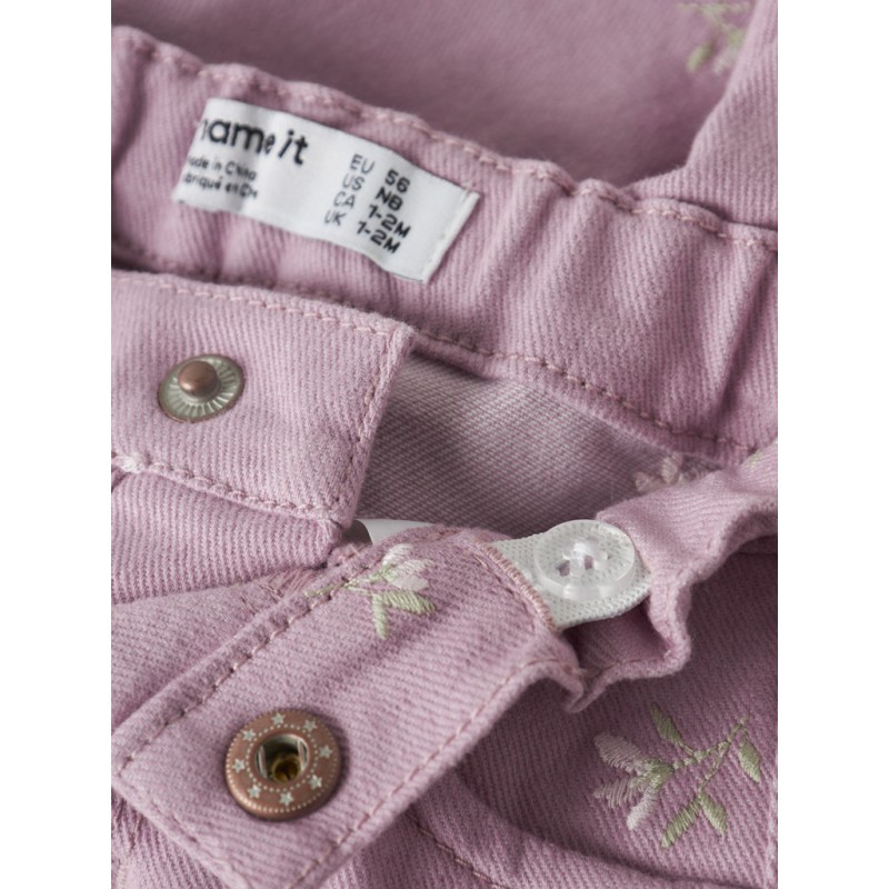 NAME IT Baby Rose Loose Twill Bukser - Dawn Pink