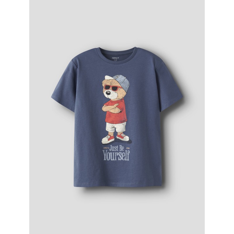 NAME IT Kids Dobs Regular T-Shirt - Vintage Indigo