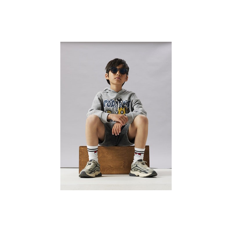 NAME IT Kids Fox Fortnite Hoodie - Grey Melange