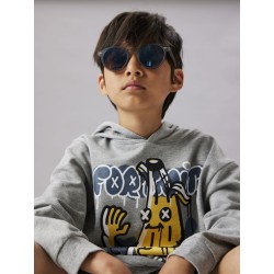 NAME IT Kids Fox Fortnite Hoodie - Grey Melange