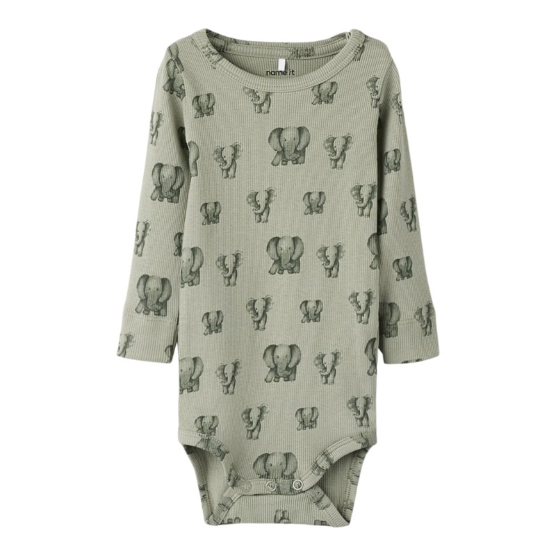 NAME IT Baby Dam X-slim L/S Bodystocking - Shadow