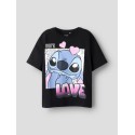 NAME IT Kids Fora Stitch S/S Regular T-shirt - Sort