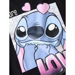 NAME IT Kids Fora Stitch S/S Regular T-shirt - Sort