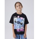 NAME IT Kids Fora Stitch S/S Regular T-shirt - Sort