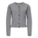 KIDS ONLY Shelda L/S Flæse Strik Cardigan - Medium Grey Melange