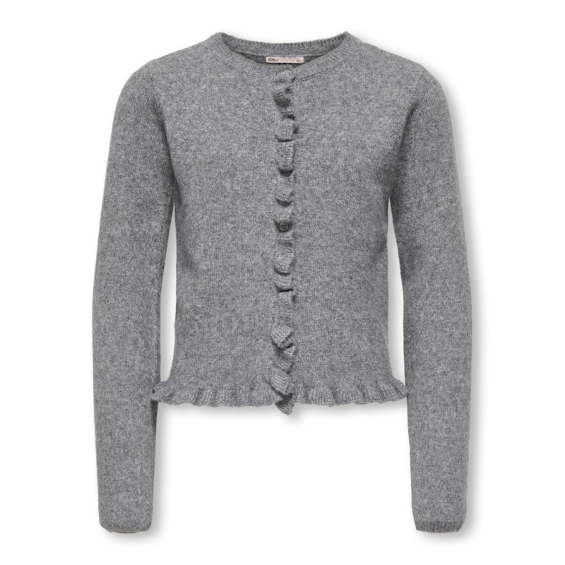 KIDS ONLY Shelda L/S Flæse Strik Cardigan - Medium Grey Melange
