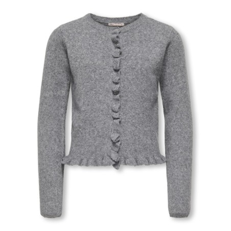 KIDS ONLY Shelda L/S Flæse Strik Cardigan - Medium Grey Melange