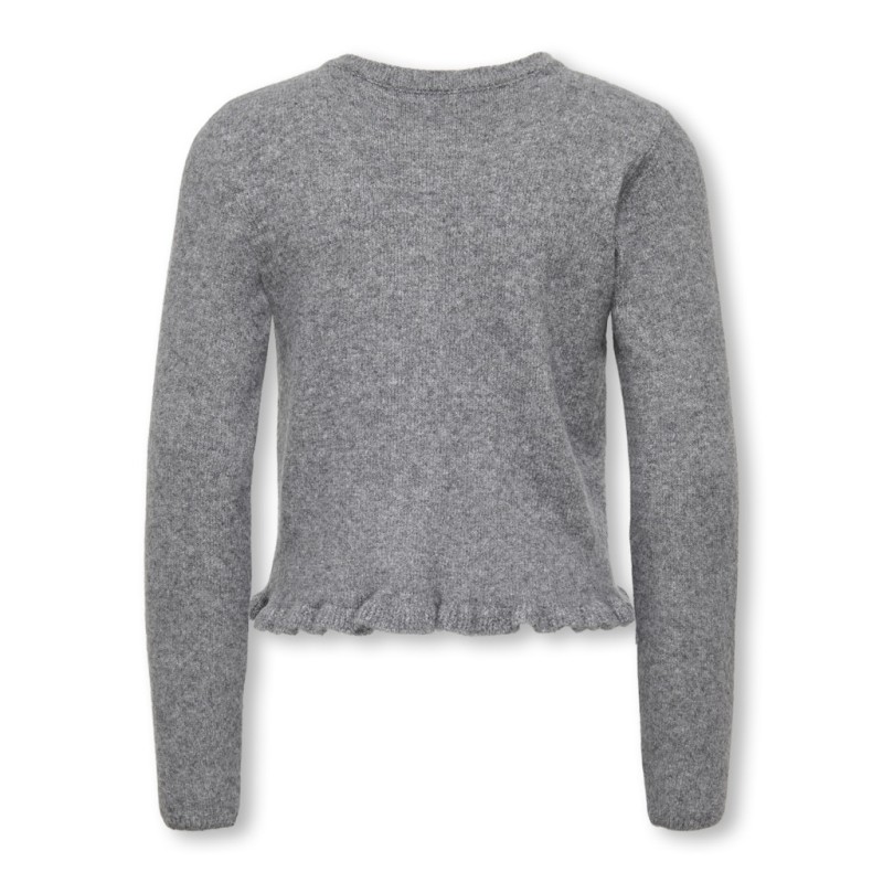 KIDS ONLY Shelda L/S Flæse Strik Cardigan - Medium Grey Melange